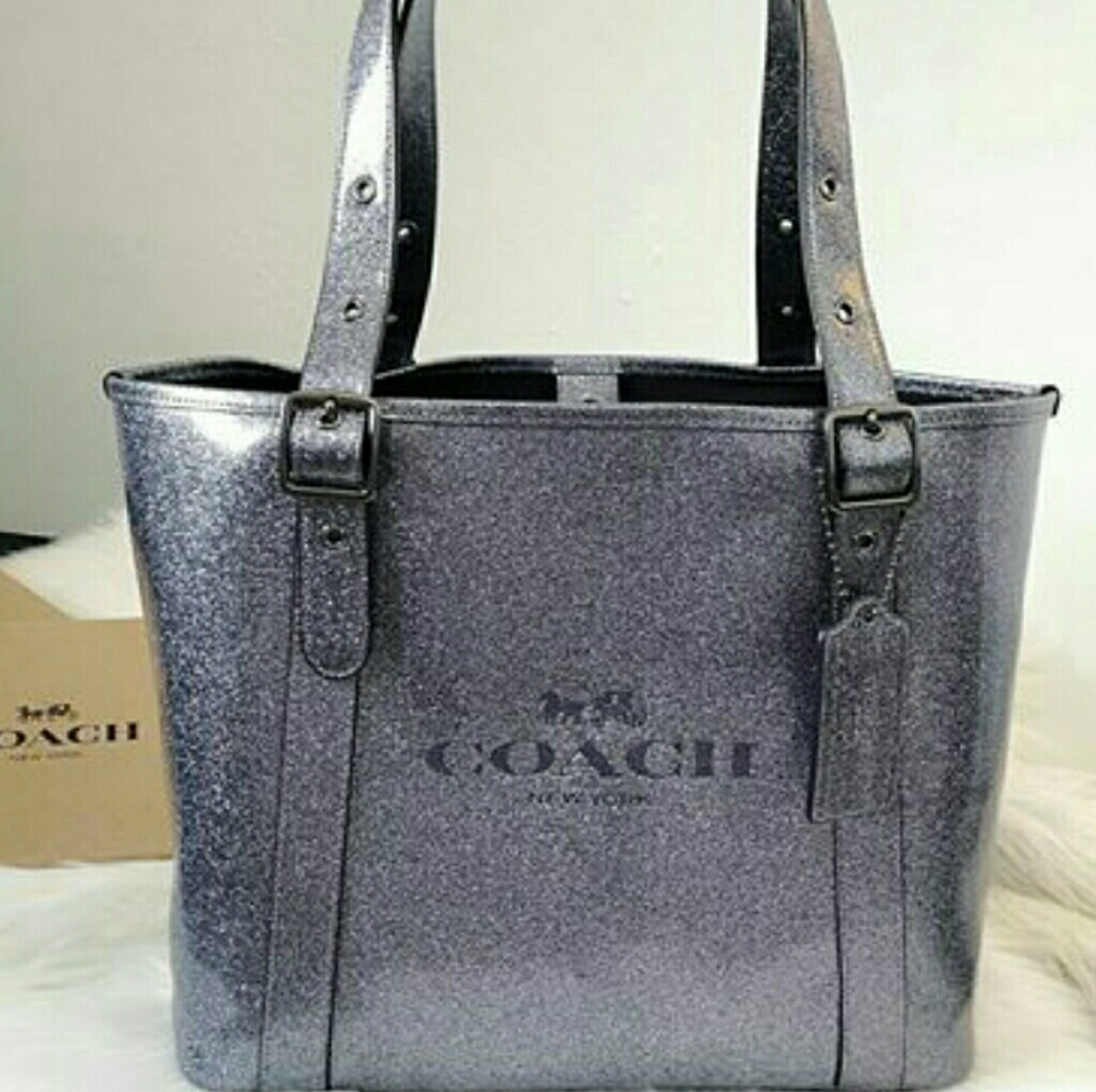 SOLD}●Authentic COACH Glitter Ferry Tote - Picture 1 of 8